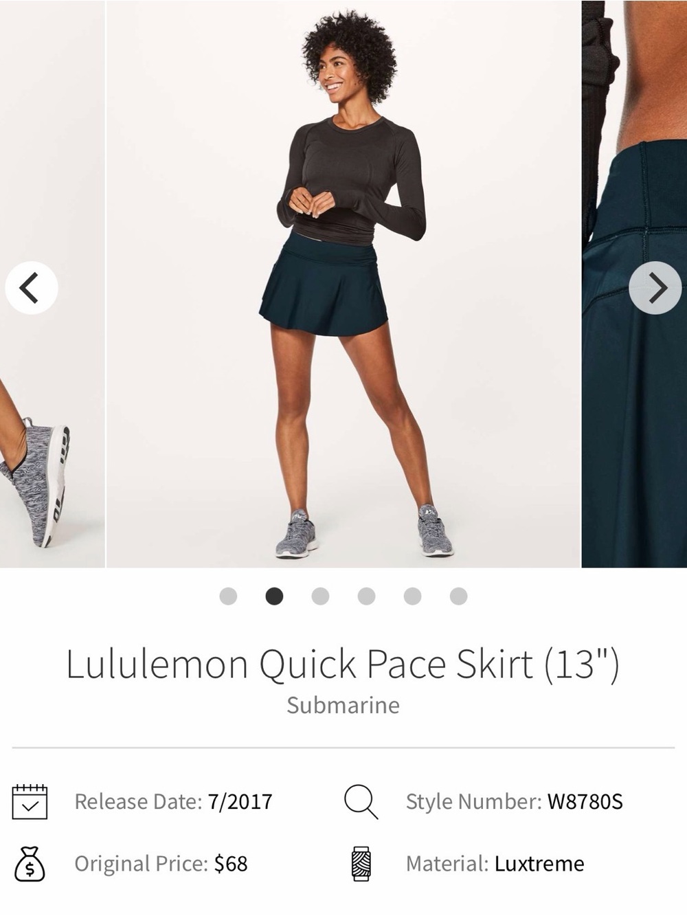 Lululemon Quick Pace Skirt *Submarine* Size 2